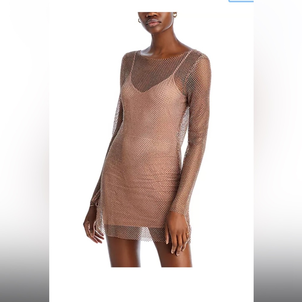 L*Space Copper Mesh Long Sleeve Dress